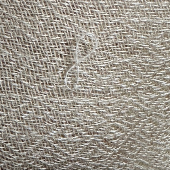 J. Crew tan and gold scarf, wool blend, lightweight,‎ fringe, soft - Picture 5 of 5